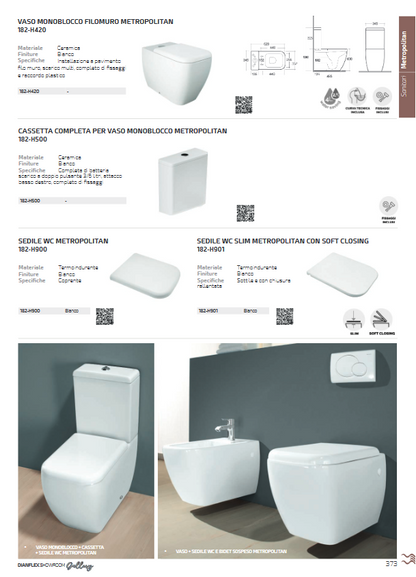 Lavabo monoforo L. 60 cm Rak Metropolitan