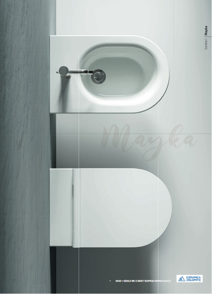 Sedile WC in termoindurente soft close grigio cemento Dolomite Mayka