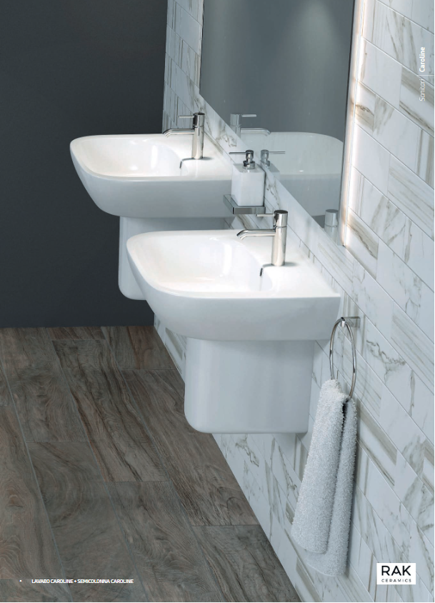 Vaso filo muro scarico universale Rak Caroline