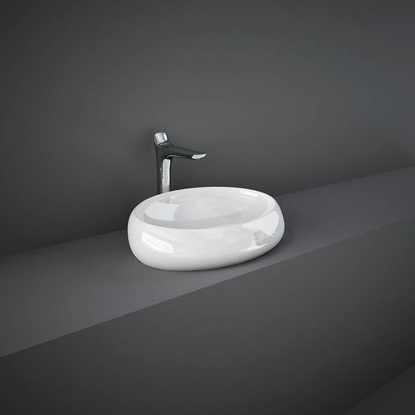 Cloud Lavabo da appoggio ovale L. 58 cm bianco alpino Rak