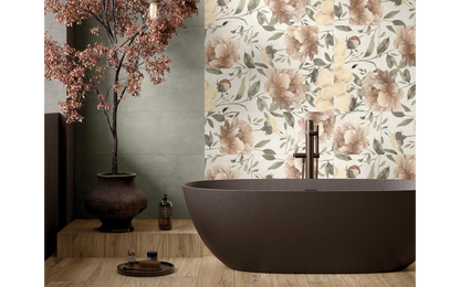 Spatula Peonies Warm 30x90 Rettificato Ceramica Euro