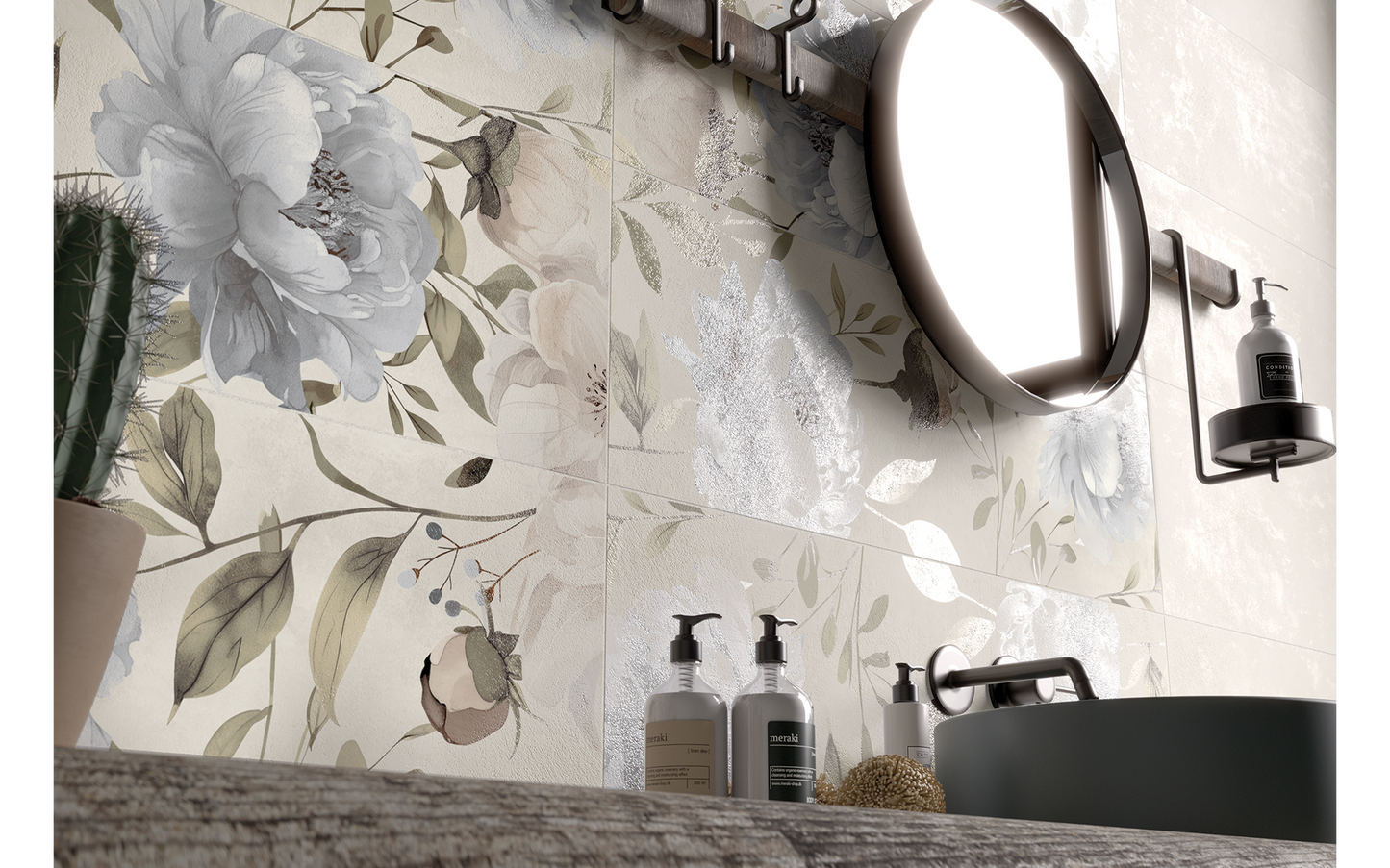 Spatula Peonies Cold 30x90 Rettificato Ceramica Euro