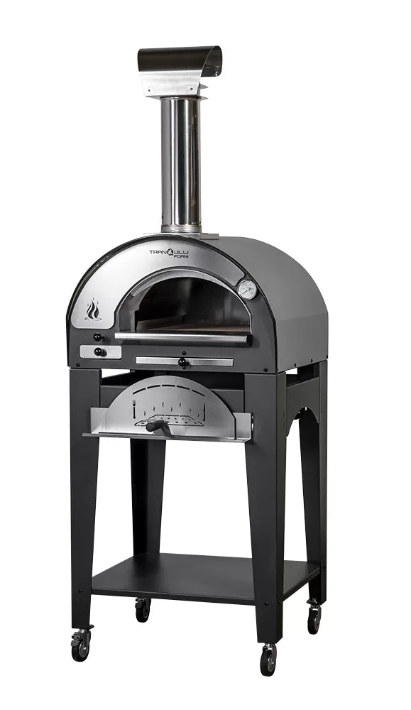 Forno a Legna Arde Baby Inox con Carrello Tranquilli Forni