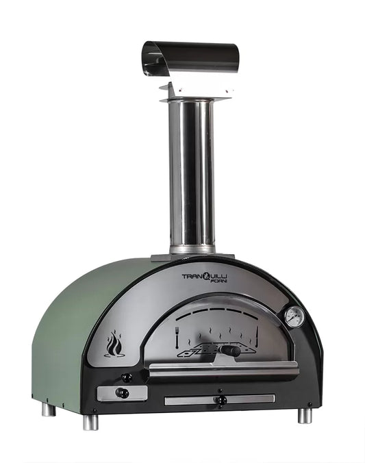 Forno a Legna Arde Baby Verde Satinato Tranquilli Forni