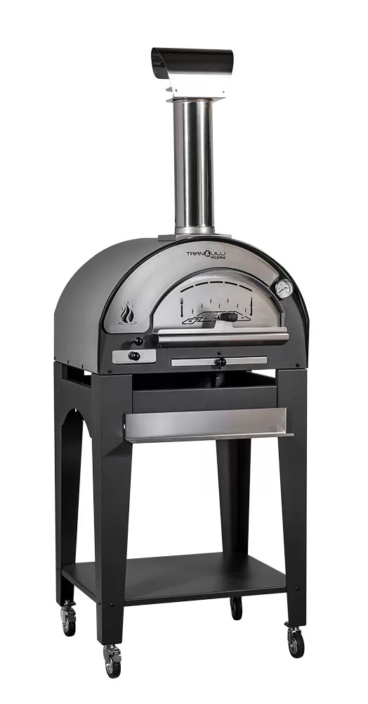 Forno a Legna Arde Baby Inox con Carrello Tranquilli Forni