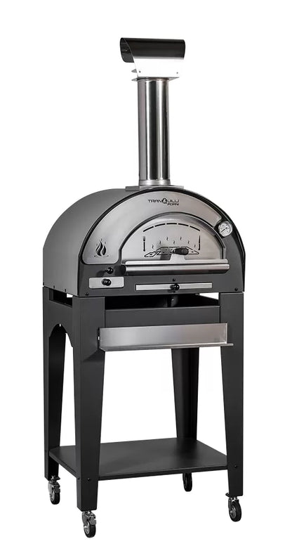 Forno a Legna Arde Baby Inox con Carrello Tranquilli Forni