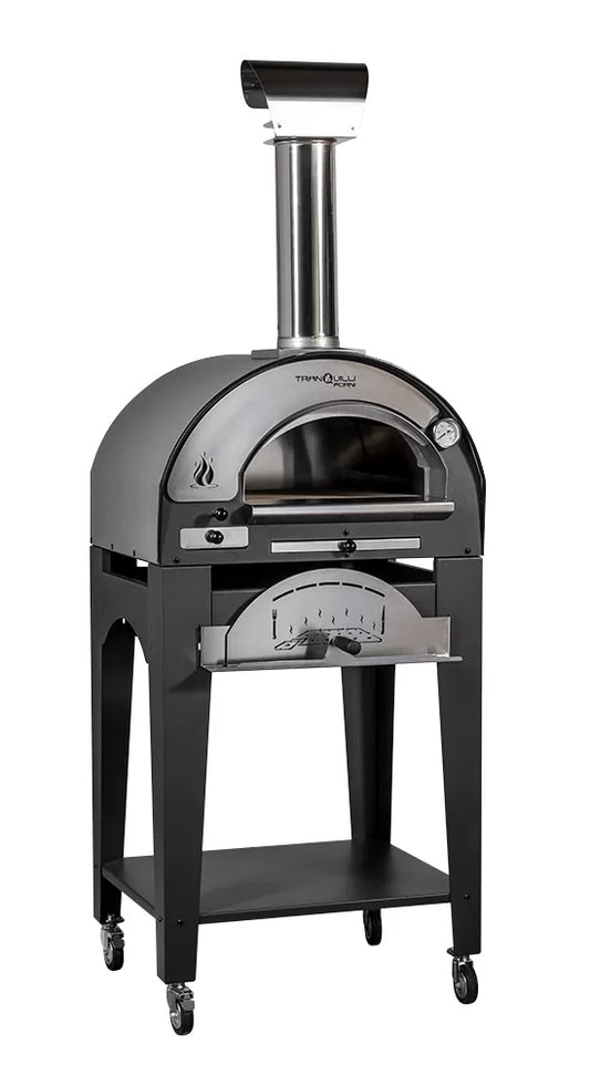 Forno a Legna Arde Baby Inox con Carrello Tranquilli Forni