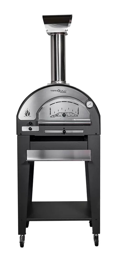 Forno a Legna Arde Baby Inox con Carrello Tranquilli Forni