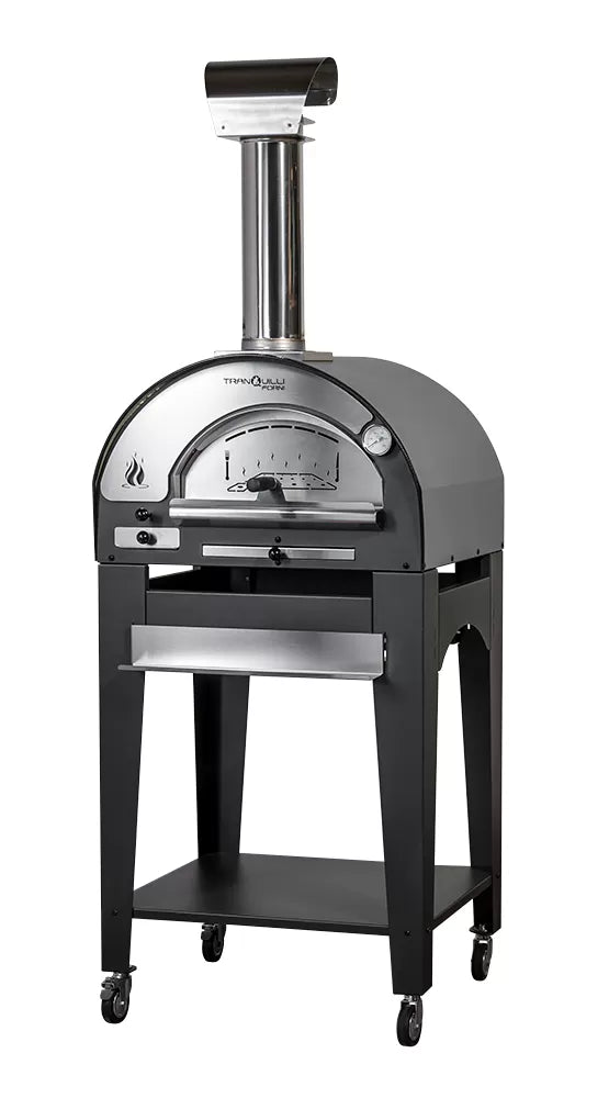 Forno a Legna Arde Baby Inox con Carrello Tranquilli Forni