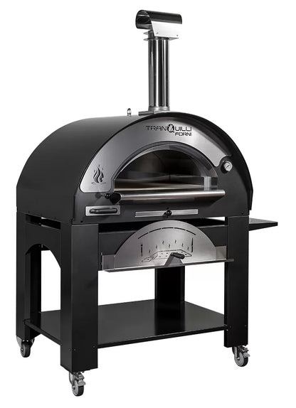 Forno a Legna Arde Maxi Grigio Antracite con Carrello Tranquilli Forni
