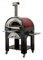 Forno a Legna Arde Medium Rosso Sfumato con Carrello Tranquilli Forni