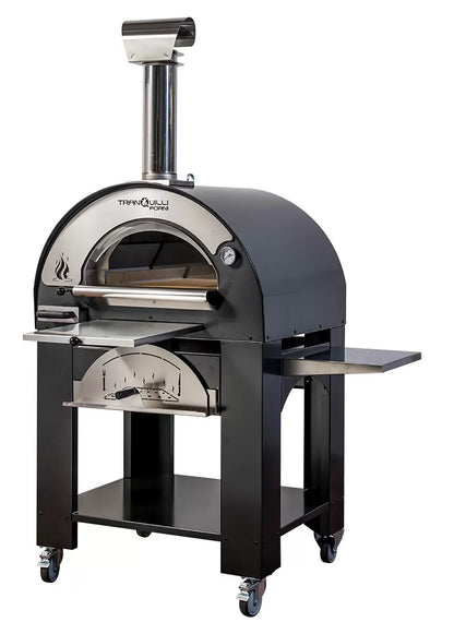 Forno a Legna Arde Medium Grigio Antracite con Carrello Tranquilli Forni