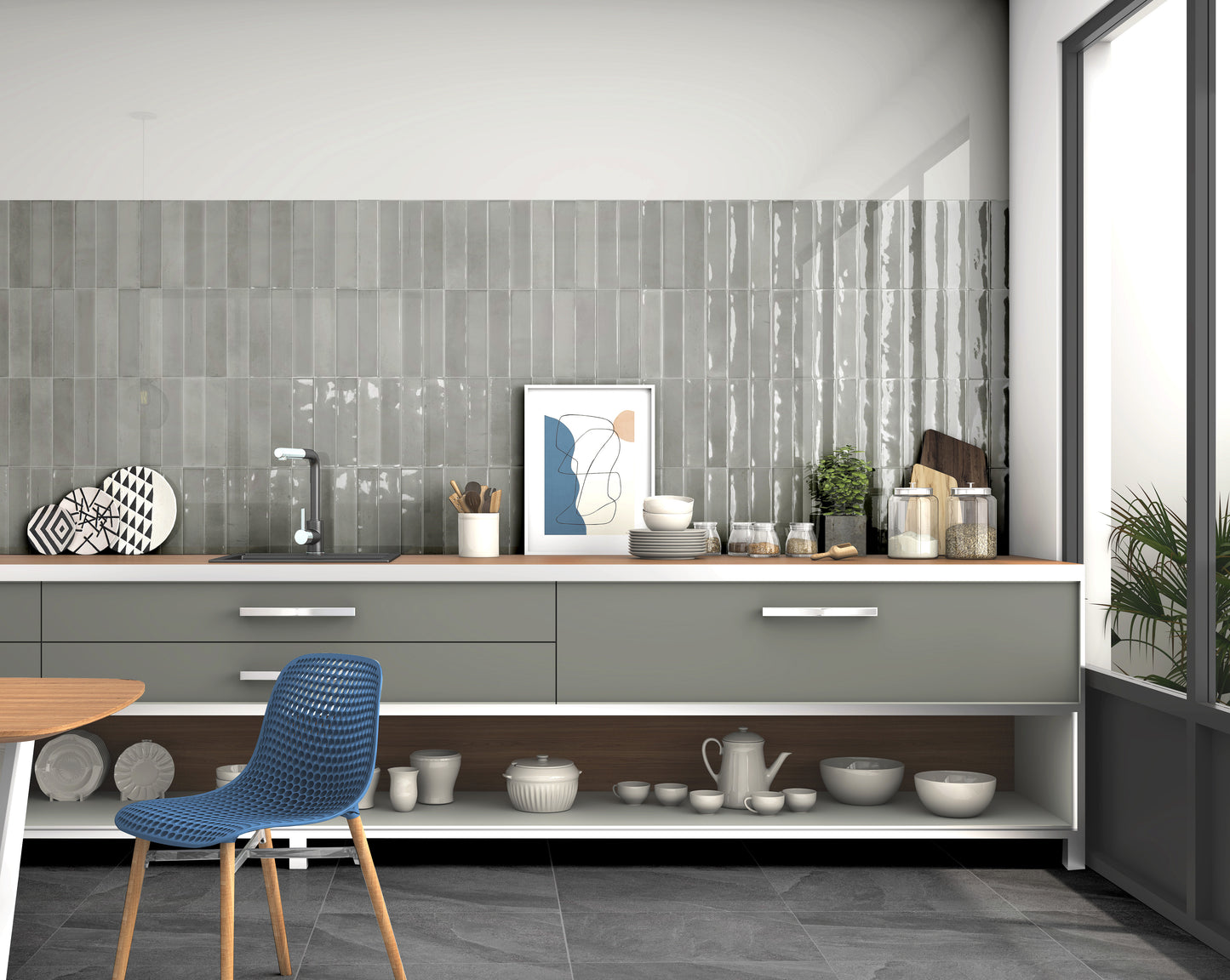 Artisan Grigio 25x60 Bordo Nat. Lucido Savoia Italia