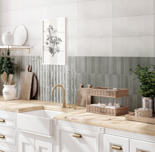 Artisan Fondo Bianco 25x60 Bordo Nat. Lucido Savoia Italia