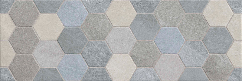 Alaska Esagone Grey 25x75 Bordo Nat. Matt (2 soggetti misti) Savoia Italia