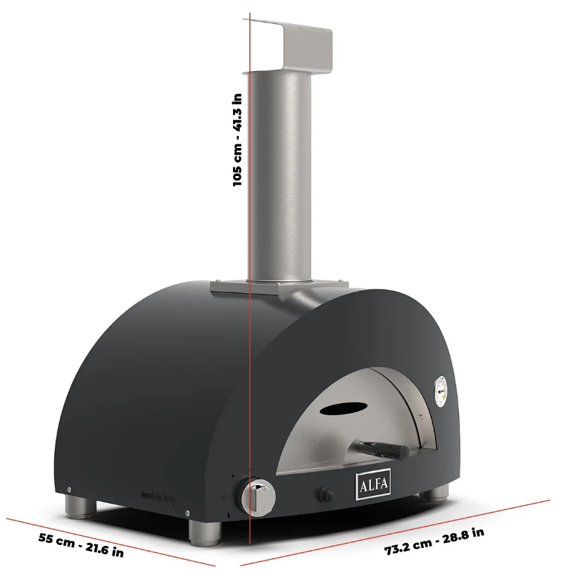 Forno a Gas Moderno Portable 1 Pizza Antique Red Alfa Forni