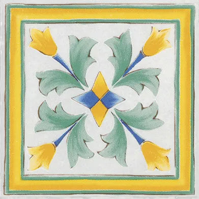 Antiche Riggiole Napoletane Angolo Fascia Santa Chiara 11x11 Savoia Italia