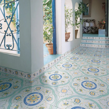 Antiche Riggiole Napoletane Posillipo 34x34 Savoia Italia