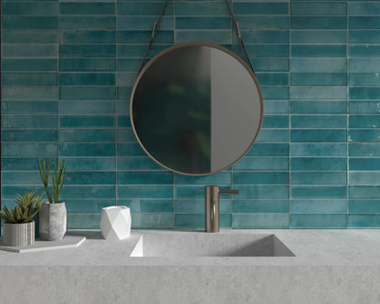 Artisan Azzurro 25x60 Bordo Nat. Lucido Savoia Italia