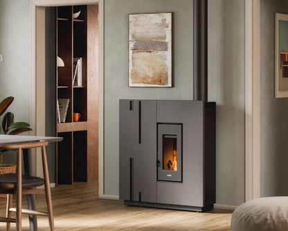 Baggy 7 Metallo Titanium Stufa a Pellet Slim Ventilata 6,9 kW Cadel
