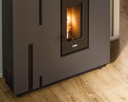 Baggy 7 Metallo Titanium Stufa a Pellet Slim Ventilata 6,9 kW Cadel
