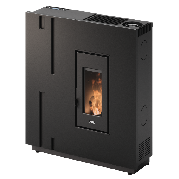 Baggy 7 Up-Twin Metallo Nero Stufa a Pellet 6,9 Kw Ad Aria CADEL
