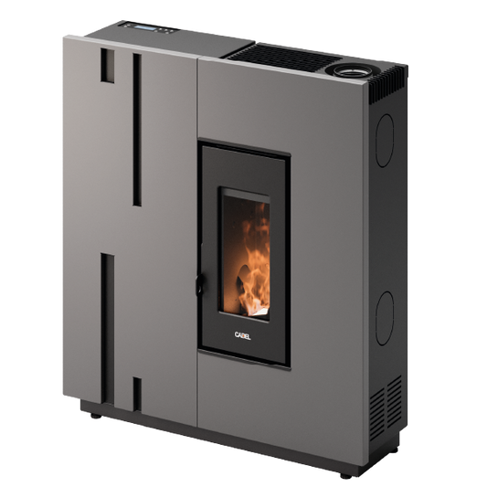 Baggy 7 Up-Twin Metallo Titanium Stufa a Pellet 6,9 Kw Ad Aria CADEL