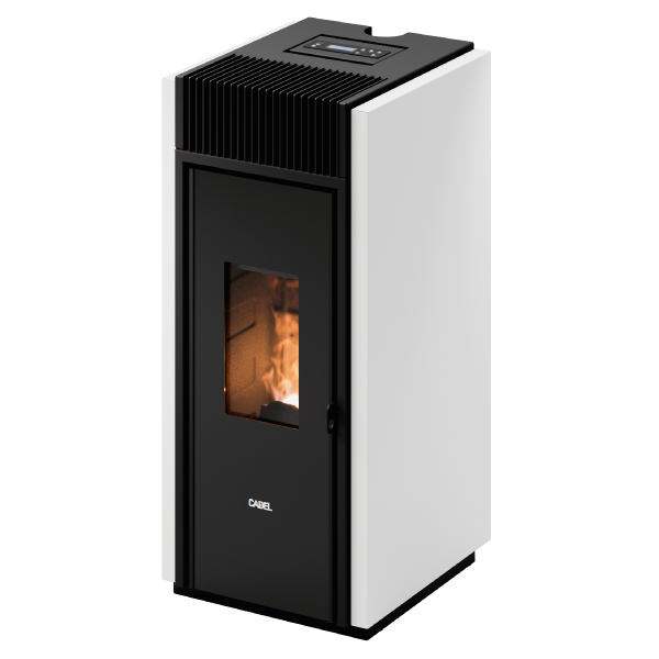 Bold 7 Up-Twin Metallo Bianco Stufa a Pellet 7 Kw Ad Aria CADEL