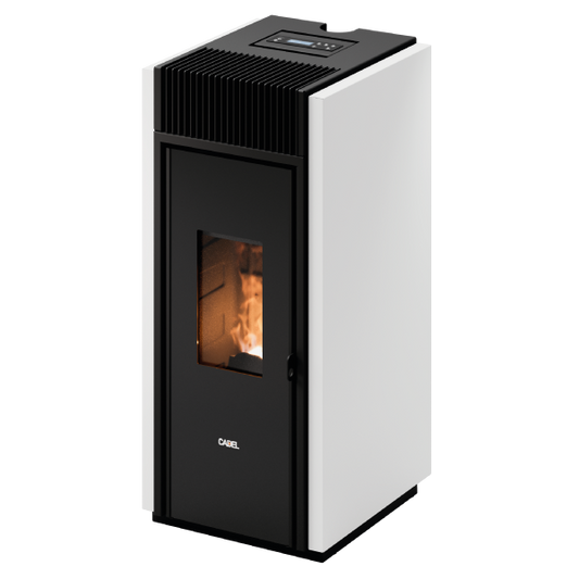 Bold 7 Up-Twin Metallo Bianco Stufa a Pellet 7 Kw Ad Aria CADEL