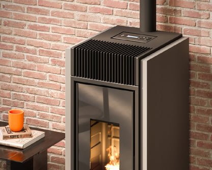 Bold 7 Up-Twin Metallo Antracite Stufa a Pellet Ventilata 7 kW Cadel