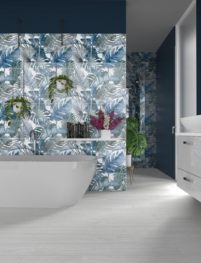 Botanical Blue Forest 25x75 Bordo Nat. Lucido/Matt Savoia Italia