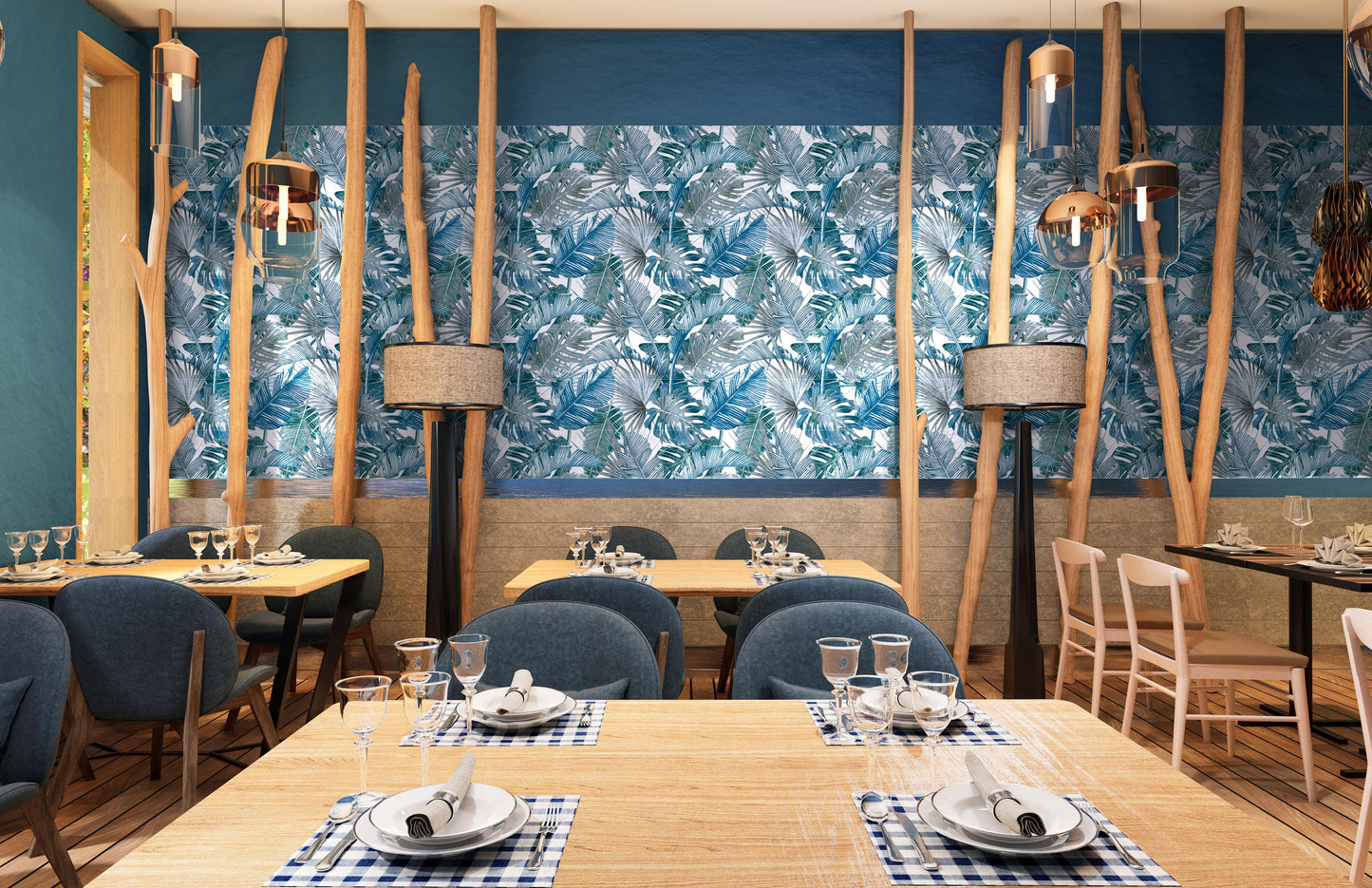 Botanical Blue Forest 25x75 Bordo Nat. Lucido/Matt Savoia Italia