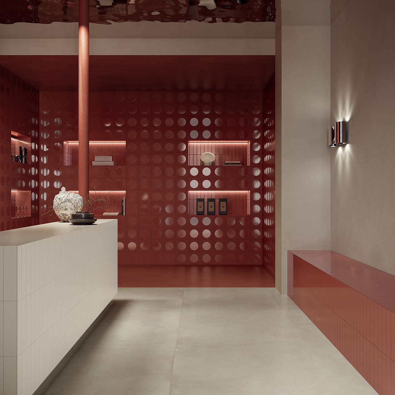 FOREVER COLOR MATTE FINISH RED 6X25 CIR CERAMICHE