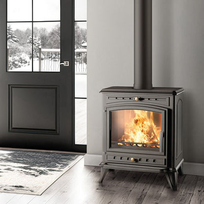 Claudine Stufa a Legna in Ghisa Grigio Antracite a Convezione Naturale 8 kW Caminetti Montegrappa