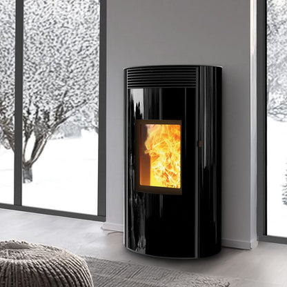 Cuma Glass M MW26 Wi-Fi EP Termostufa a Pellet Idro Ermetica e Ventilata 26 kW Caminetti Montegrappa