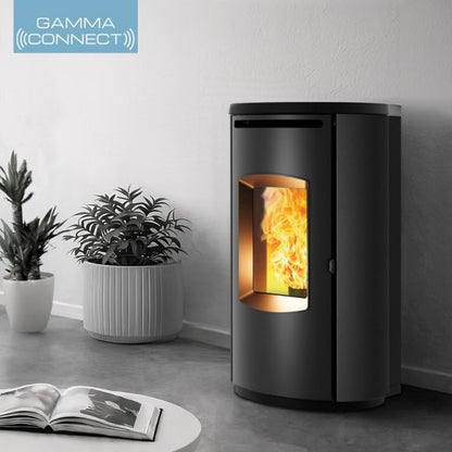 Cyria EP Antracite Stufa a Pellet Ventilata e Canalizzata ad Aria 9,8 kW Caminetti Montegrappa