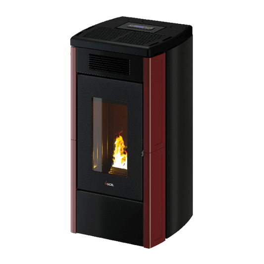 Atena Plus 12 Maiolica Rosso Stufa a Pellet 12 Kw Canalizzata Ad Aria CADEL