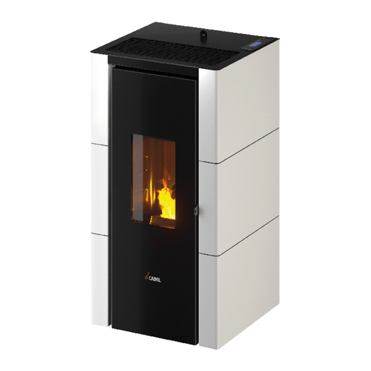 Cristal 7 Metallo Bianco Stufa a Pellet 7 Kw Ad Aria CADEL
