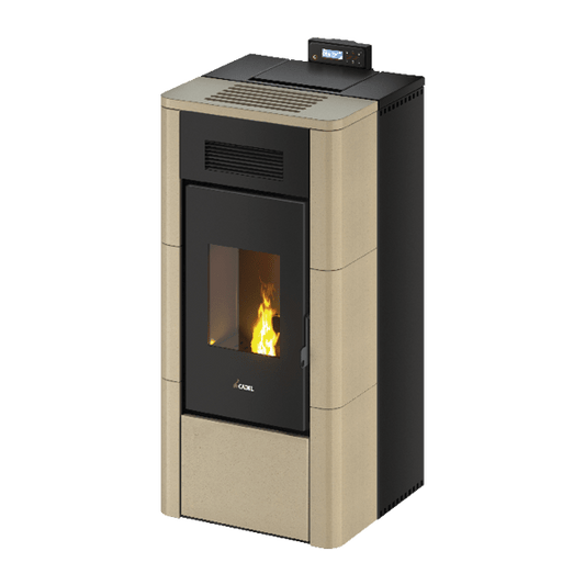 River Idro 16 Maiolica Avorio Stufa a Pellet 16,1 Kw Idro CADEL