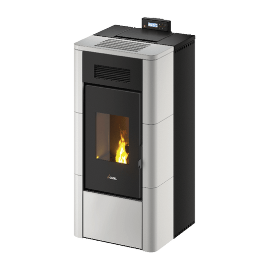 River Idro 16 Maiolica Bianco Stufa a Pellet 16,1 Kw Idro CADEL