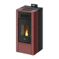 River Idro 23 Maiolica Rosso Stufa a Pellet 22,4 Kw Idro CADEL