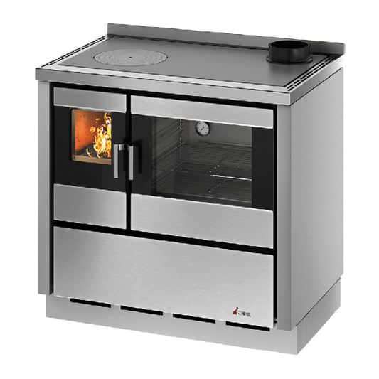 Kook 90 Acciaio Inox Cucina a Legna 7,5 Kw CADEL
