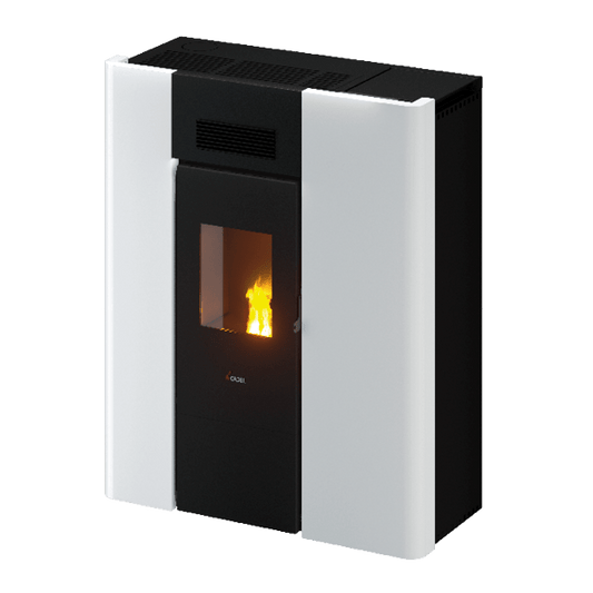 Maya Idro 16 Metallo Bianco Stufa a Pellet 16,1 Kw Idro CADEL
