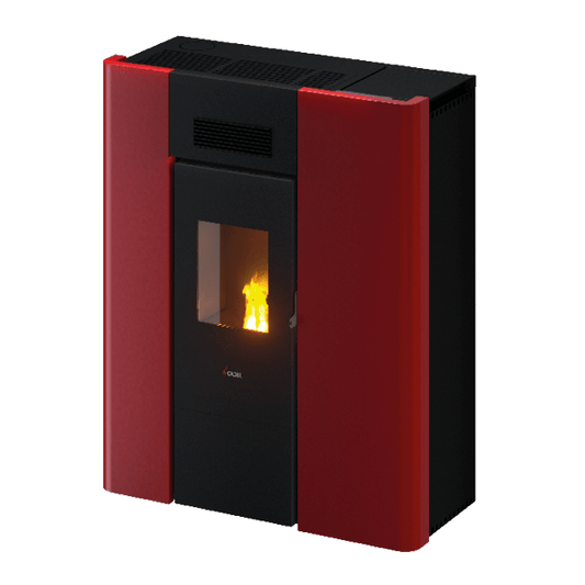 Maya Idro 16 Metallo Rosso Stufa a Pellet 16,1 Kw Idro CADEL