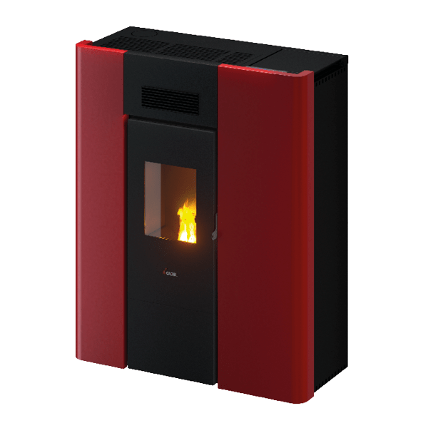 Maya Idro 24 Metallo Rosso Stufa a Pellet 22,4 Kw Idro CADEL