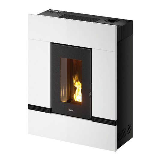 Mithos Plus 12 Up-Twin Metallo Bianco Stufa a Pellet 12 Kw Canalizzata Ad Aria CADEL