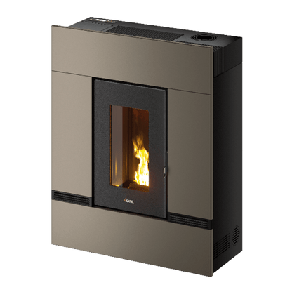 Mithos Plus 12 Up-Twin Metallo Light Bronze Stufa a Pellet 12 Kw Canalizzata Ad Aria CADEL