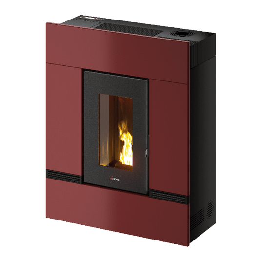 Mithos Plus 14 Up-Twin Metallo Rosso Stufa a Pellet 14 Kw Canalizzata Ad Aria CADEL