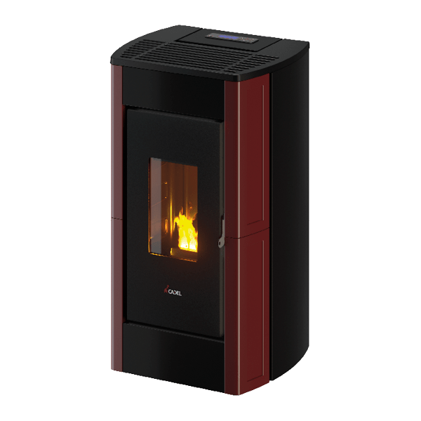 Perla 7 Maiolica Rosso Stufa a Pellet 7 Kw Ad Aria CADEL