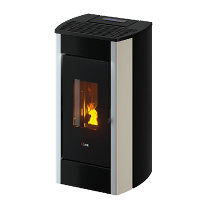 Perla 7 Metallo Bianco Stufa a Pellet Ventilata ad Aria 7 kW Cadel